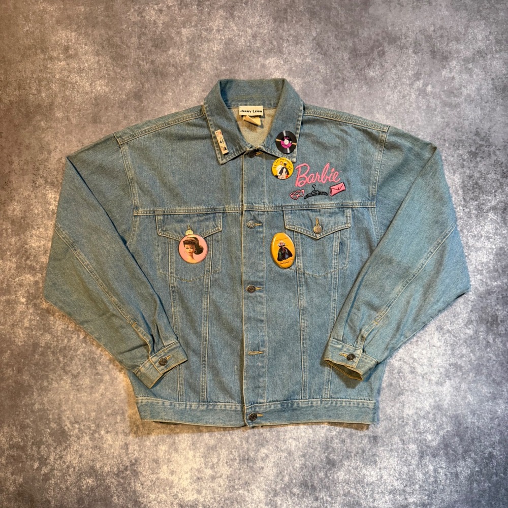 Vintage Jerry Leigh Barbie Denim Jacket 1995 Mattel Blue Jean Jacket Large L